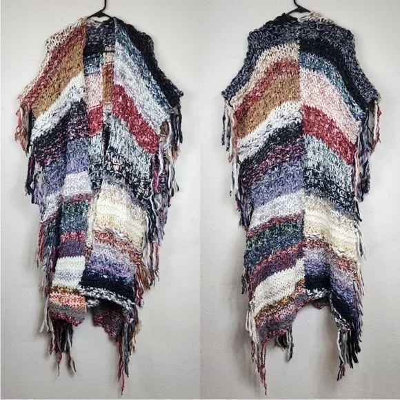 Free People Multicolor Maxi Knit Poncho - Picture 7 of 11